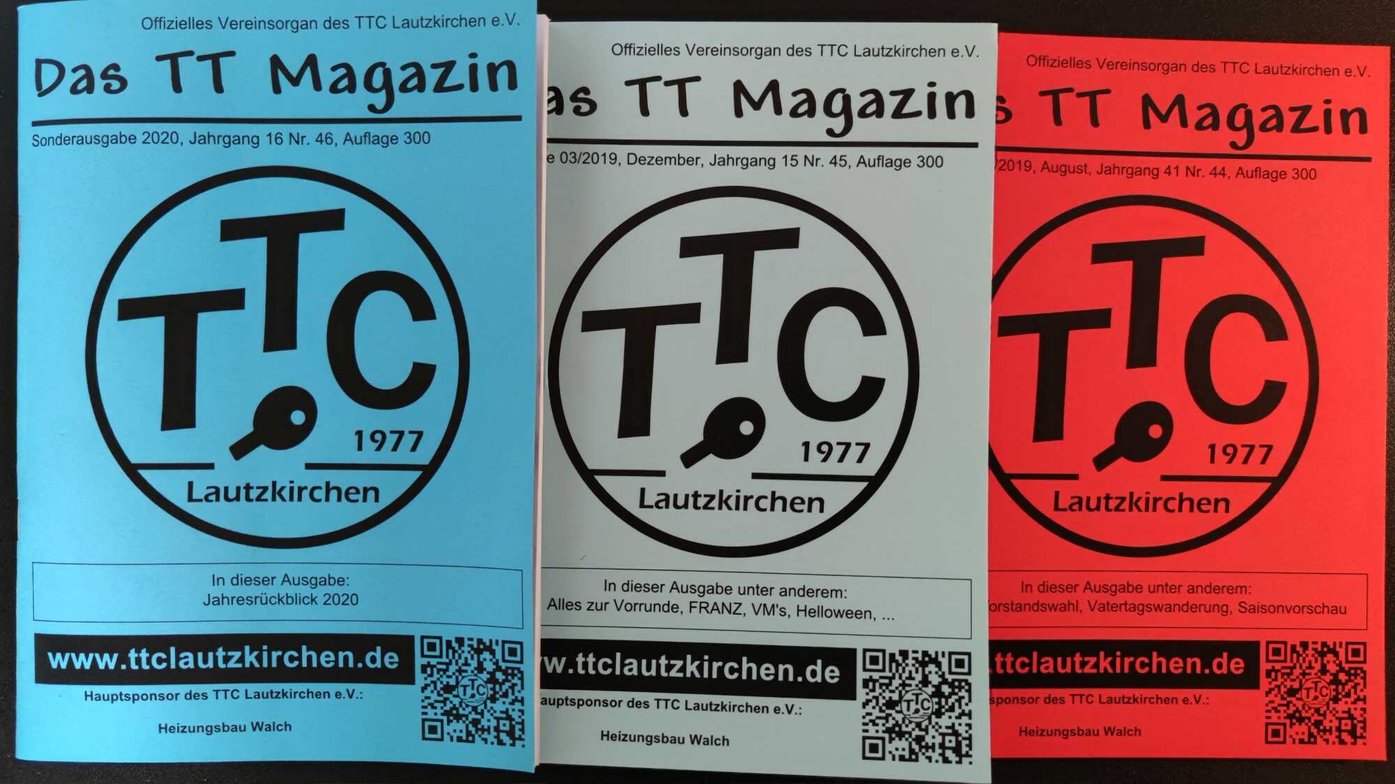 VEREINSHEFT 'Das TT Magazin'